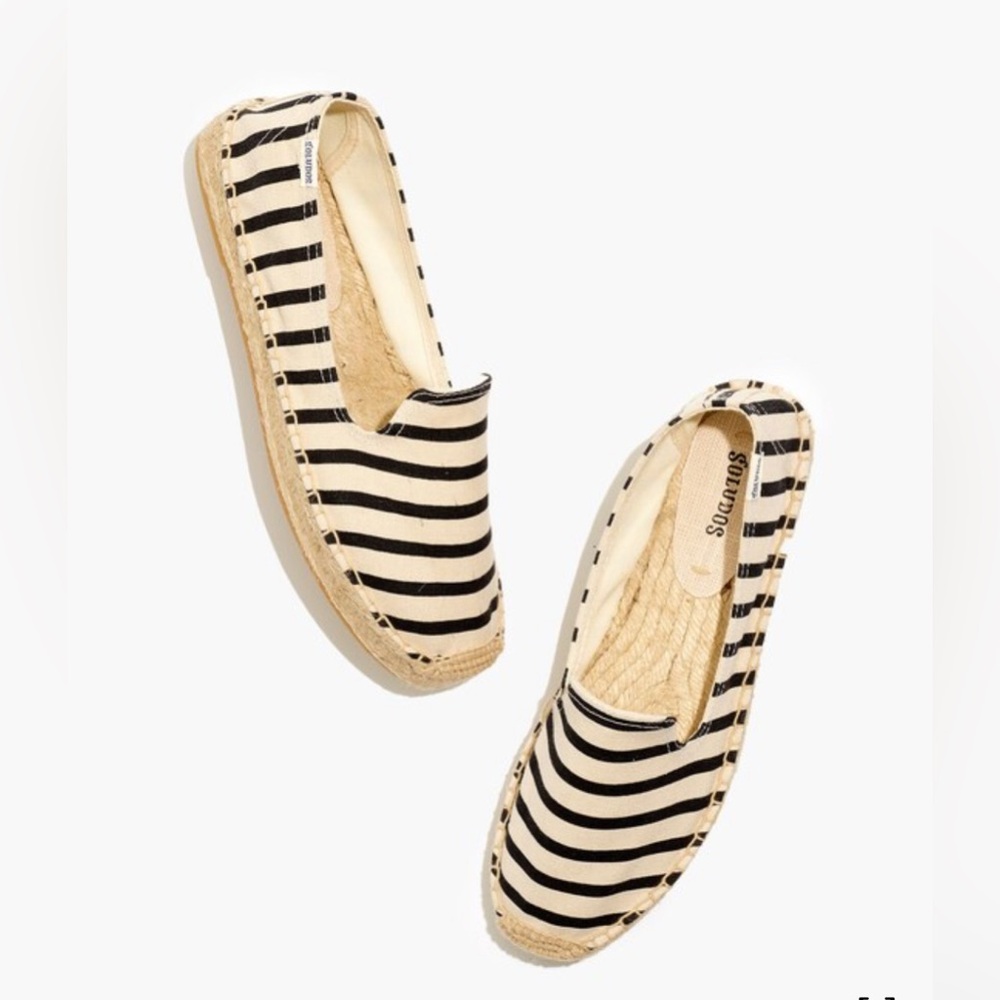 Soludos platform Striped Espadrille slip ons classic stripe size 9.5
